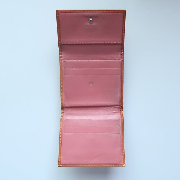 Chanel Orange Patent Leather Wallet Card Holder Silver CC Logo Luxury Designer - Picture 11 of 16